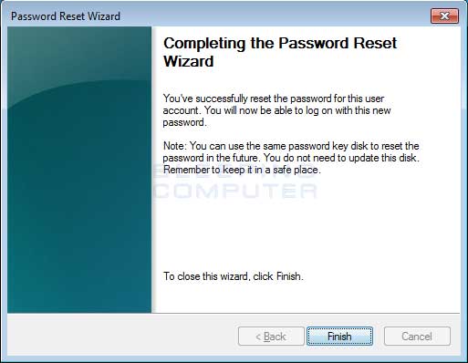 Finished Resetting Password